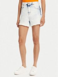 Versace Jeans Couture Szorty jeansowe 78HAD51R Niebieski Straight Fit. Niebieskie szorty damskie Versace Jeans Couture, bez wzorów, z bawełny. Za 899.99 zł.