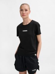 Koszulka Hmllegacy Damska. Czarne koszulki sportowe damskie Hummel, s, bez wzorów, z bawełny, bez kołnierzyka, bez ramiączek, do piłki nożnej. Za 66.25 zł.