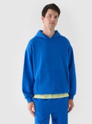 4F Bluza dresowa nierozpinana z kapturem męska - niebieska L. Niebieskie bluzy męskie 4f, l, bez wzorów, z bawełny, z kapturem. W wyprzedaży za 99.99 zł.