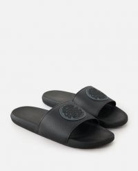 Klapki damskie Rip Curl Icons Bloom. Czarne klapki damskie Rip Curl, bez wzorów, z materiału, sportowe, bez obcasa. Za 149.99 zł.