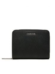 Calvin Klein Portfel Ck Must Md Zip Around_Caviar K60K612831 Czarny. Czarne portfele damskie Calvin Klein, bez wzorów, ze skóry. Za 199.99 zł.