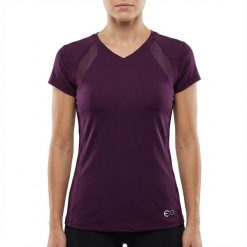 Koszulka treningowa GLEER damska. Fioletowe obuwie sportowe damskie ELPLAYER, bez wzorów, z elastanu, sportowe, bez kołnierzyka. W wyprzedaży za 60.00 zł.