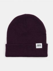 Czapka beanie z naszywką - fioletowy. Fioletowe czapki i kapelusze damskie Sinsay, z aplikacjami. Za 9.99 zł.