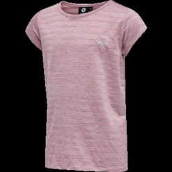 Hummel hmlDAKOTA T-SHIRT S/S — w paski z melanżowym efektem – HEATHER ROSE. Szare t-shirty i topy dla dziewczynek Hummel, bez wzorów, z elastanu, bez ramiączek. Za 107.02 zł.