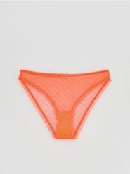Siateczkowe majtki bikini - pomarańczowy. Brązowe bikini damskie Reserved, l, bez wzorów. Za 19.99 zł.