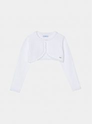 Mayoral Bolerko 320 Biały Regular Fit. Białe swetry dla dziewczynek Mayoral, bez wzorów, z bawełny, bez kołnierzyka, bez ramiączek, bez kaptura. Za 69.99 zł.