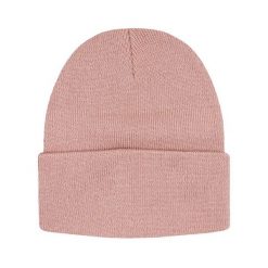 Jednokolorowa Czapka Zimowa Typu Beanie – Zimowa - Blady Róż. Czerwone czapki i kapelusze męskie His Story, na jesień, bez wzorów. Za 40.00 zł.