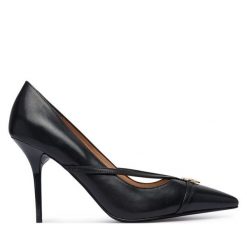 Szpilki LOVE MOSCHINO. Czarne szpilki damskie Love Moschino, bez wzorów, bez obcasa, bez zapięcia. Za 1,059.00 zł.
