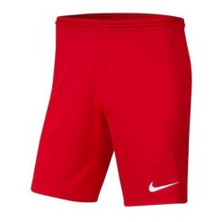 Spodenki piłkarskie męskie Nike Dry Park III treningowe szybkoschnące Dri Fit. Czerwone krótkie spodenki sportowe męskie Nike, m, bez wzorów, do piłki nożnej, dri-fit (nike). Za 85.77 zł.