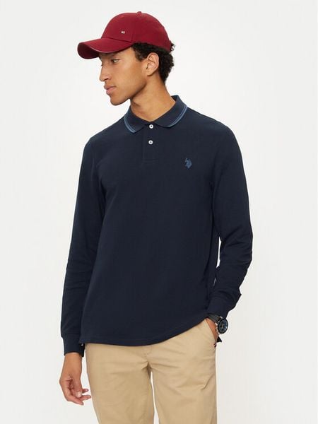U.S. Polo Assn. Polo MUP2255 Granatowy Regular Fit. Niebieskie koszulki polo męskie U.S. Polo Assn., m, bez wzorów, z bawełny, bez ramiączek. Za 139.99 zł.