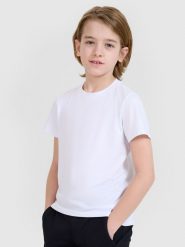 4F T-shirt sportowy szybkoschnący chłopięcy - biały 158/164 (12-14 lat). Białe t-shirty dla chłopców 4f, bez wzorów, z dzianiny, bez ramiączek. W wyprzedaży za 29.99 zł.