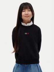 Tommy Hilfiger Bluza KG0KG09490 Czarny Regular Fit. Czarne bluzy dla dziewczynek Tommy Hilfiger, bez wzorów, z syntetyku, bez ramiączek, bez kaptura. Za 329.99 zł.