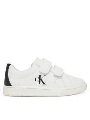 Calvin Klein Jeans Sneakersy Low Cut Lace Velcro Sneaker V1X9-82080-1355 S Biały. Białe buty sportowe chłopięce Calvin Klein Jeans, bez wzorów, z jeansu, bez zapięcia. Za 199.99 zł.
