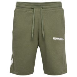 Szorty Hummel Legacy. Białe krótkie spodenki sportowe męskie Hummel, bez wzorów, z bawełny, na fitness i siłownię. Za 121.50 zł.