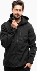 Kurtka męska 4f Kurtka przejściowa softshell z kapturem męska 4F M224 czarna 4FWSS24TSOFM224 20S M. Czarne kurtki męskie 4f, m, bez wzorów, z softshellu, z kapturem. Za 176.12 zł.
