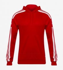 Bluza piłkarska męska adidas Squadra 21 Sweat Hoody. Białe bluzy męskie Adidas, m, bez wzorów, z bawełny, z kapturem. Za 142.99 zł.