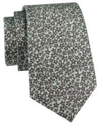 Krawat Męski - Beż w Drobne, Brązowe Kwiatki - Alties. Brązowe krawaty i muchy Alties, bez wzorów, z tkaniny, eleganckie. Za 55.00 zł.