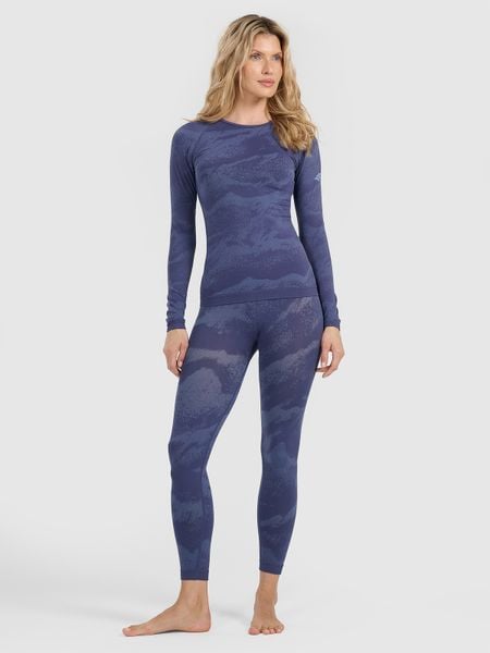 4F Bielizna termoaktywna bezszwowa (dół) damska - niebieska M/L. Niebieskia bielizna termoaktywna damska 4f, l, bez wzorów, z materiału, bez ramiączek. Za 149.99 zł.