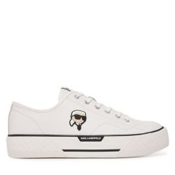 Trampki KARL LAGERFELD. Białe trampki męskie KARL LAGERFELD, bez wzorów, bez zapięcia. Za 794.99 zł.