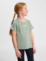 Koszulka dla dziewczynki Hummel Luna. Zielone t-shirty i topy dla dziewczynek Hummel, bez wzorów, z jersey, bez ramiączek. Za 157.50 zł.