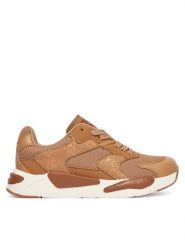 Guess Sneakersy J5BZ49 L0870 Brązowy. Brązowe buty sportowe dziewczęce Guess, z aplikacjami, ze skóry, bez zapięcia. Za 259.99 zł.