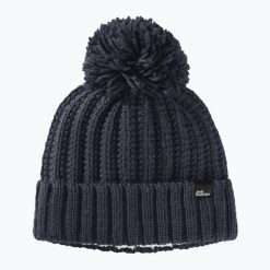 Czapka zimowa damska Jack Wolfskin Highloft Knit. Niebieskie czapki i kapelusze damskie Jack Wolfskin, na zimę, bez wzorów, z dzianiny. Za 149.99 zł.