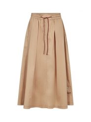 MOS MOSH spódnica midi - MMAdine Kobiety Bawełna beżowy, M. Brązowe spódnice damskie Mos Mosh, m, bez wzorów, z bawełny, klasyczne, midi. Za 379.95 zł.