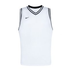 Koszulka koszykarska męska Nike Dri-Fit DNA. Białe koszulki sportowe męskie Nike, m, bez wzorów, bez kołnierzyka, bez ramiączek, do koszykówki, dri-fit (nike). Za 189.99 zł.