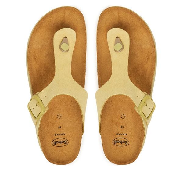 Japonki Scholl. Żółte klapki damskie Scholl, bez wzorów, bez obcasa. Za 255.99 zł.