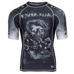 Koszulka Męska Rashguard MMA na Siłownię EXTREME HOBBY PSYCHO CLOWN. Czarne koszulki sportowe męskie EXTREME HOBBY, m, bez wzorów, z bawełny, bez kołnierzyka, bez ramiączek, do biegania. Za 199.00 zł.