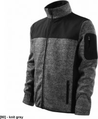Casual 550 - ADLER - Softshell kurtka męska, 350 g/m2, 100% poliester, - knit light gray S. Szare kurtki męskie RIMECK, m, bez wzorów, z poliesteru, casualowe, bez kaptura. Za 273.37 zł.