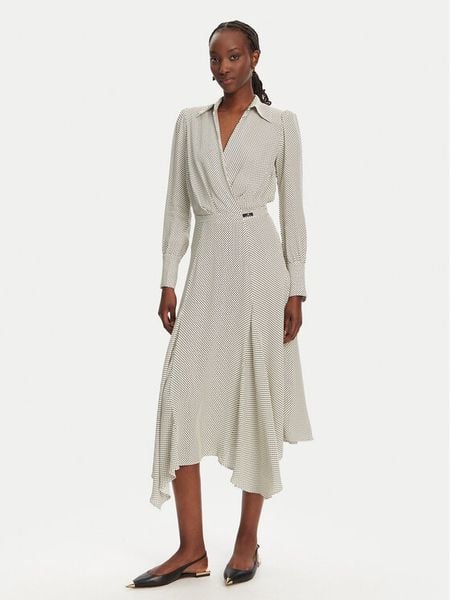 Elisabetta Franchi Sukienka koszulowa AB86552E2 E84 Écru Regular Fit. Sukienki damskie Elisabetta Franchi, bez wzorów, z wiskozy, bez kołnierzyka, bez ramiączek, koszulowe. Za 1,289.00 zł.