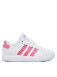 Adidas Sneakersy Grand Court Lifestyle JI0971 Biały. Białe buty sportowe dziewczęce Adidas, bez wzorów, z materiału, bez zapięcia. Za 119.99 zł.