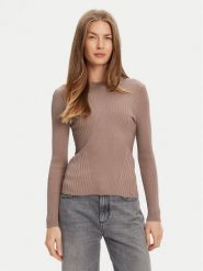 Guess Sweter W5YR08 Z0040 Brązowy Regular Fit. Brązowe swetry damskie Guess, xs, z aplikacjami, z syntetyku, bez kołnierzyka, bez ramiączek, bez kaptura. Za 279.99 zł.