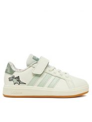 Adidas Sneakersy Dino Grand Court 2.0 JI3896 Biały. Białe buty sportowe dziewczęce Adidas, bez wzorów, z materiału, bez zapięcia. Za 109.99 zł.