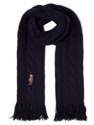 Polo Ralph Lauren szalik wełniany Kobiety Wełna niebieski, ONE SIZE. Niebieskie szaliki i chusty damskie Polo Ralph Lauren, bez wzorów, z wełny, eleganckie. Za 599.95 zł.
