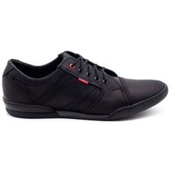 Polbut Buty męskie Casual R3 Perforacja Czarne. Czarne półbuty na co dzień męskie na wiosnę, z jeansu, biznesowe, bez zapięcia. Za 319.69 zł.