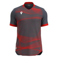 Koszulka Macron Wyvern Eco. Szare koszulki sportowe męskie Macron, bez wzorów, z tkaniny, bez kołnierzyka, bez ramiączek, do piłki nożnej. Za 266.50 zł.