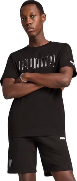 Koszulka męska Puma Sport Graphic Tee czarna 684617 01 L. Czarne koszulki sportowe męskie Puma, l, bez wzorów, bez kołnierzyka, bez ramiączek. Za 123.68 zł.