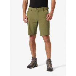 Spodenki turystyczne męskie Helly Hansen Brono Softshell Shorts. Zielone krótkie spodenki sportowe męskie Helly Hansen, m, bez wzorów, z softshellu, trekkingowe. Za 224.99 zł.