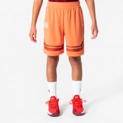 Spodenki do koszykówki dla dzieci NBA SH900. Niebieskie spodenki dla dziewczynek TARMAK, bez wzorów, z materiału, klasyczne, z standardowym stanem. Za 79.99 zł.
