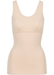 Top silnie modelujący sylwetkę. Brązowe bielizna wyszczuplająca bonprix, z koronki. Za 114.99 zł.