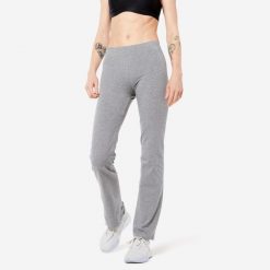 Legginsy fitness damskie Domyos Fit+ 500 regular. Szare legginsy damskie DOMYOS, xl, bez wzorów, z bawełny, na fitness i siłownię. Za 49.99 zł.