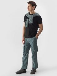 4F Spodnie casual cargo 4Way Stretch męskie - khaki M. Brązowe spodnie sportowe męskie 4f, l, bez wzorów, z materiału. W wyprzedaży za 99.99 zł.