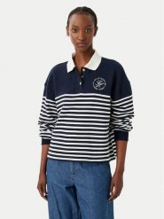 Tommy Hilfiger Bluza WW0WW50036 Granatowy Regular Fit. Niebieskie bluzy damskie Tommy Hilfiger, l, bez wzorów, z bawełny, bez kaptura. Za 699.99 zł.
