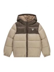 Guess Kurtka zimowa L6YL01 W2655 Beżowy Regular Fit. Brązowe kurtki i płaszcze dla chłopców Guess, na zimę, z aplikacjami, z syntetyku, bez kaptura. Za 394.99 zł.