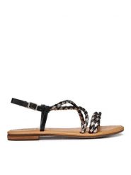 Geox Sandały D Sozy S D65LXA 0KFKY C0067 Czarny. Czarne sandały damskie Geox, bez wzorów, ze skóry, bez obcasa, na płaskiej podeszwie, bez zapięcia. Za 389.99 zł.