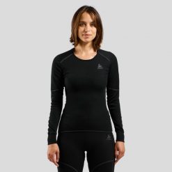 Longsleeve termoaktywny damski Active X-Warm Bl Top Crew Neck. Czarne bielizna termoaktywna damska Odlo, bez wzorów, bez ramiączek. Za 269.99 zł.