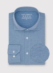 PAKO LORENTE - Jasnoniebieska dzianinowa koszula męska. Niebieskie koszule męskie Pako Lorente, m, bez wzorów, z bawełny, bez kołnierzyka, bez ramiączek. Za 299.99 zł.