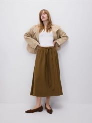 Bawełniana kurtka - beżowy. Brązowe kurtki damskie Reserved, l, bez wzorów, z bawełny, bez kaptura. Za 259.99 zł.